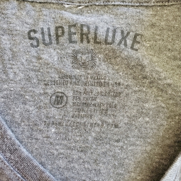 1206 * Superluxe Camping Hair Don't Care Tee Gray Size M - Picture 3 of 5